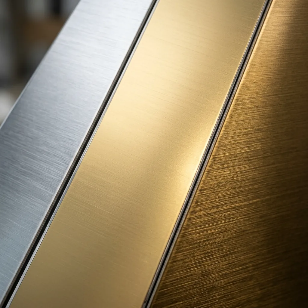 Aluminum building cladding with metallic finish